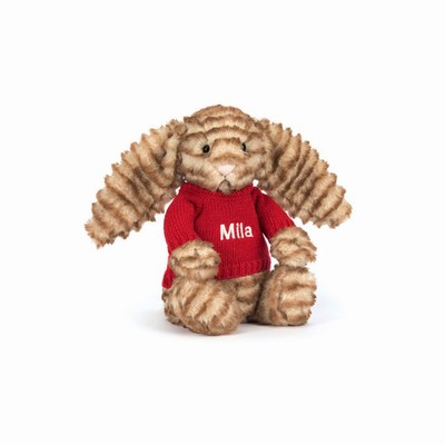 Jellycat Bashful Luxe Bunny Juniper with Red Jumper UK | 06849TZSO